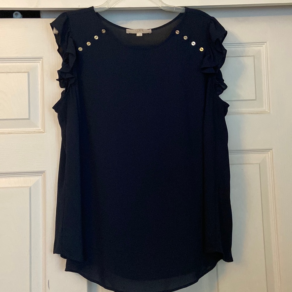 Loft Navy Blouse